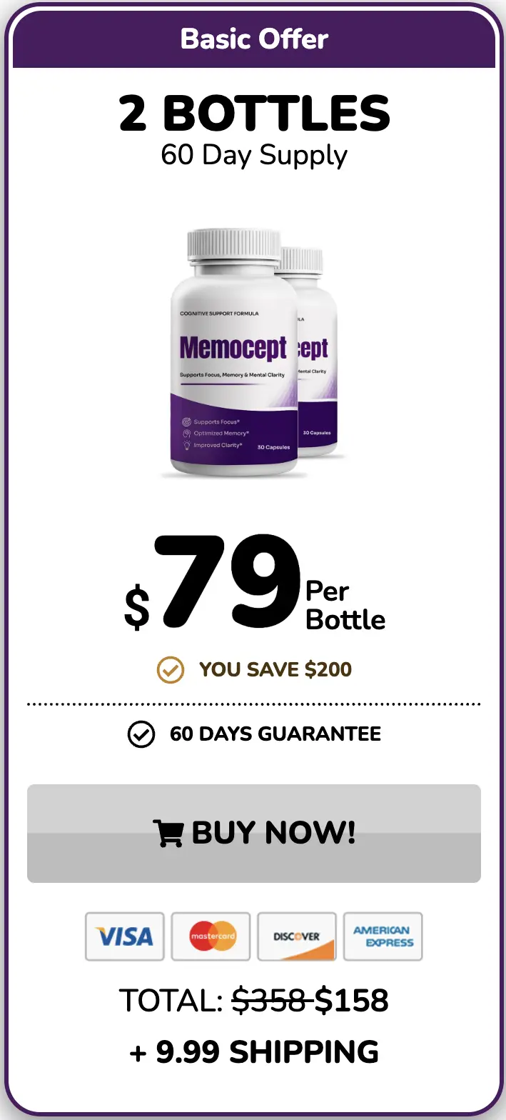 Menocept 2-bottle pack — 60-day supply for memory and focus support