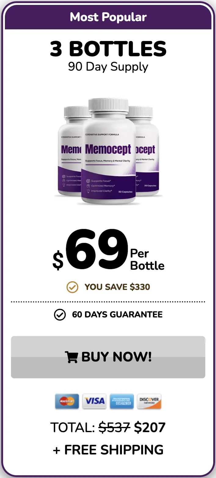Menocept 3-bottle pack — 90-day supply with free US shipping and bonus guides