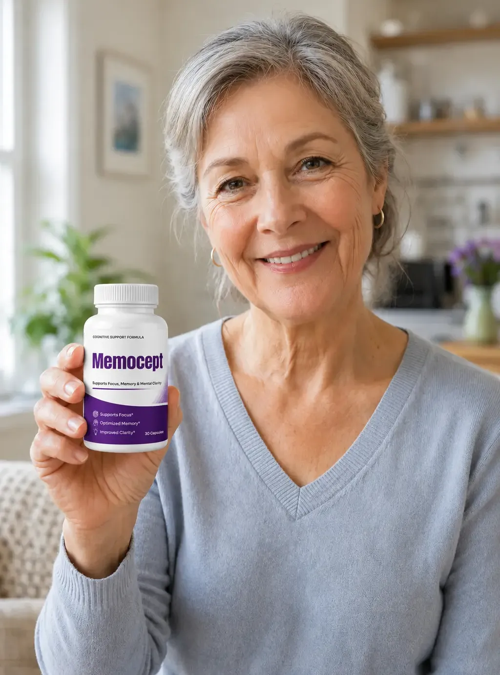 Menocept capsule bottle for daily cognitive support, focus, and memory recall
